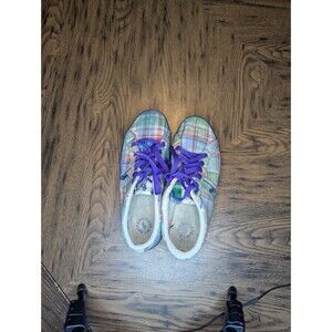 Ralph Lauren POLO Madras Canvas Sneakers - Women's Size 10